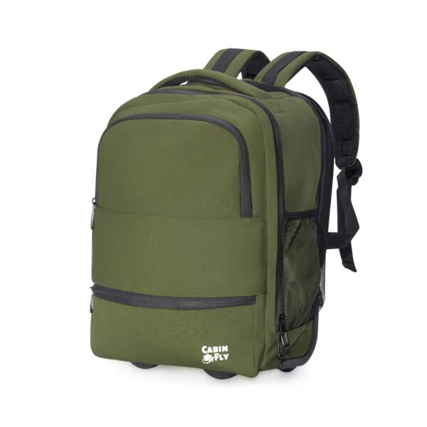 CabinFly Aircruiser Hybrid 40x30x20 Ryanair and Wizzair Backpack with Wheels Carry-on Luggage For Transavia and Vueling Green - Image 2