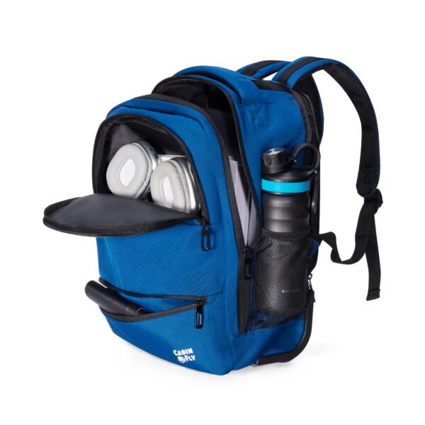 CabinFly Aircruiser Hybrid 40x30x20 Backpack with Wheels For Ryanair Wizzair Transavia Vueling Carry-on Luggage Blue - Image 4