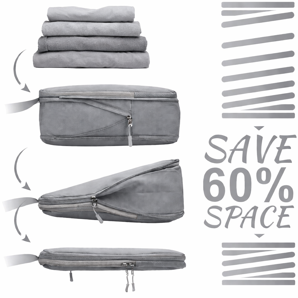 3 pcs Compression Packing Cubes Grey - Image 3