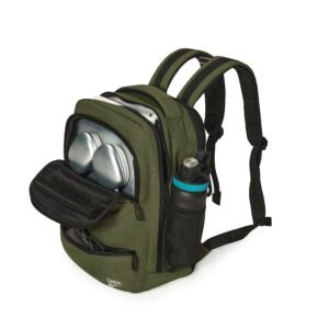 CabinFly Aircruiser 40x30x15cm Expandable to 40x30x20cm Ryanair Backpack Wizzair Hand Luggage Small Personal Bag for Lufthansa, SAS, Finnair, Turkish Airlines, KLM Personal Item Green